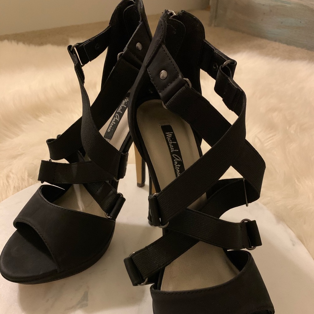 Black Michael Antonio strappy heels size 8.5